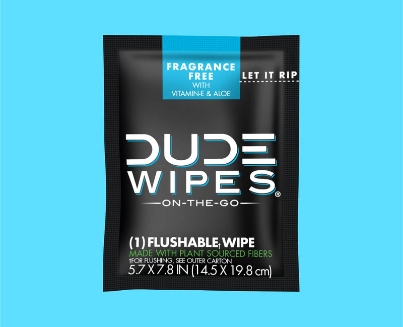 Fragrance Free DUDE Wipes on-the-go single pack